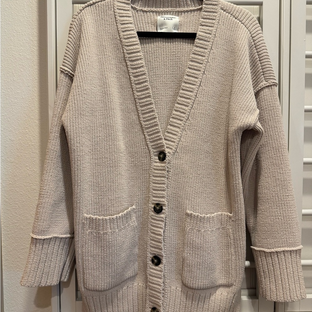 Women's Beige Cardigan Sweater